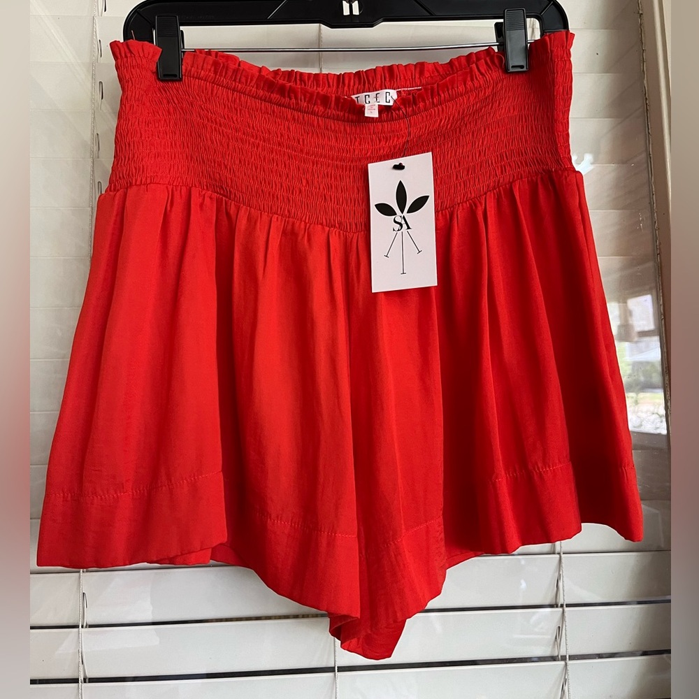 TCEC Orange/Coral Skirt Shorts L NWT